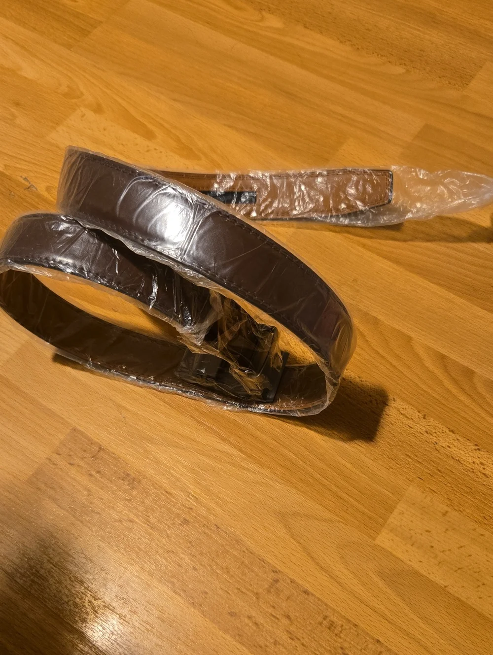 Prada Men’s Dark Brown Leather Belt with Polished Buckle
